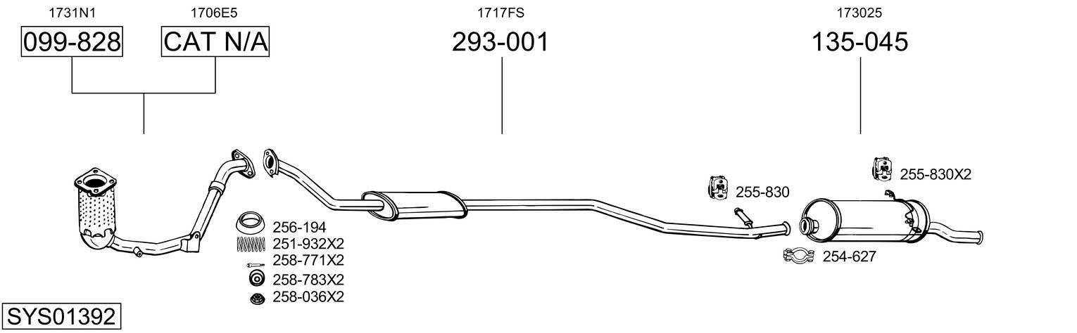 Układ wydechowy BOSAL SYS01392