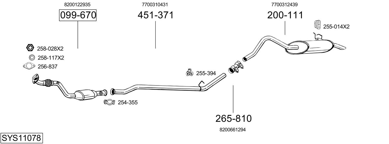 Układ wydechowy BOSAL SYS11078