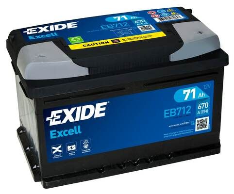 Autobaterie Exide Excell 12V, 71Ah, 670A, EB712