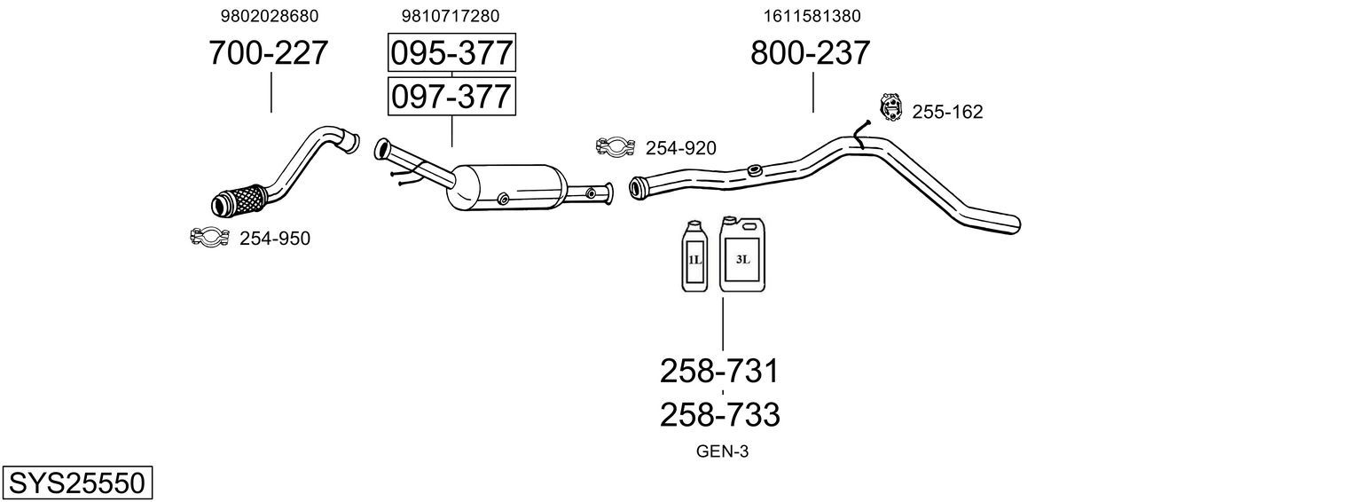 Układ wydechowy BOSAL SYS25550