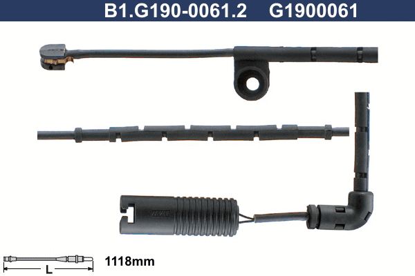Styk ostrzegawczy, zużycie okładzin hamulcowych GALFER B1.G190-0061.2