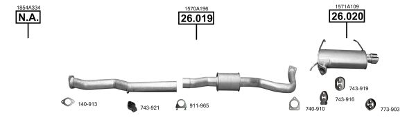 Układ wydechowy ASMET MI261100