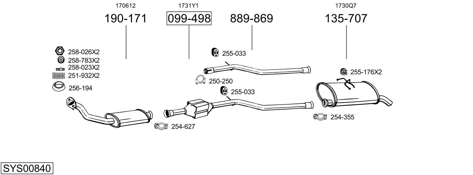 Układ wydechowy BOSAL SYS00840