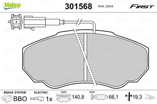 Sada brzdových platničiek kotúčovej brzdy VALEO 301568