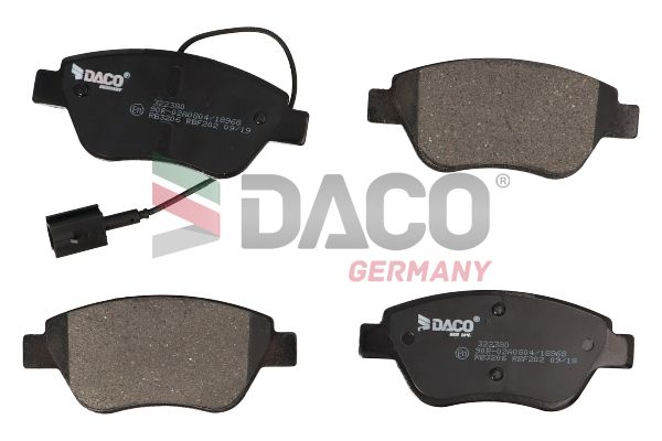 Zestaw klocków hamulcowych, hamulce tarczowe DACO GERMANY 322380