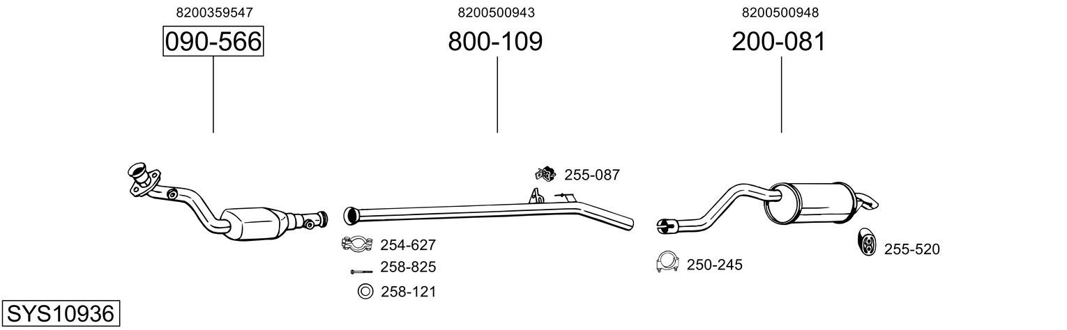 Układ wydechowy BOSAL SYS10936