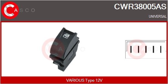 Spínač, zvedací zařízení oken CASCO CWR38005AS