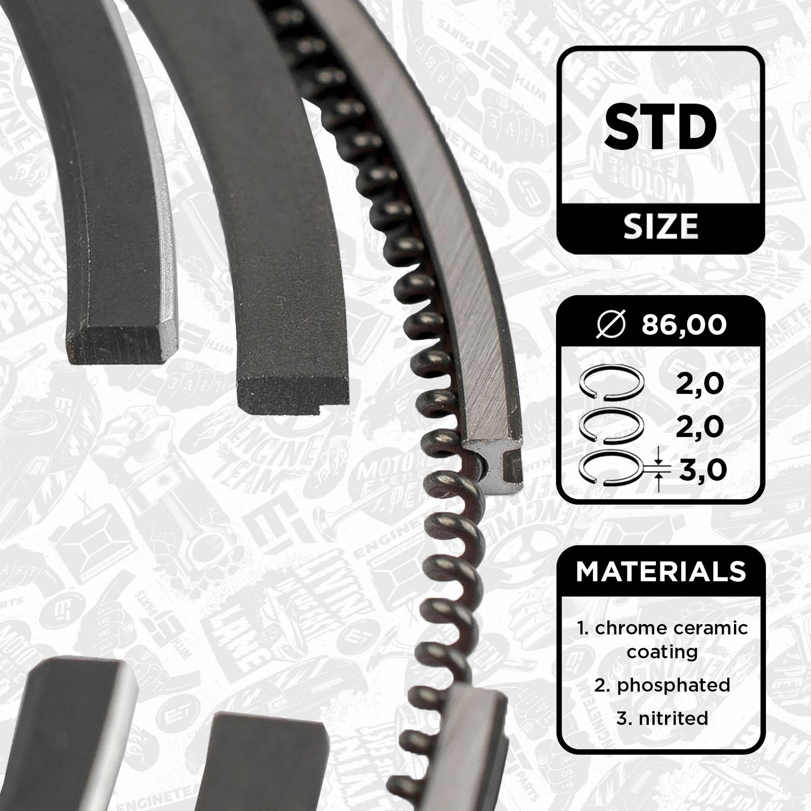 Set segmenti piston ET ENGINETEAM R1002400