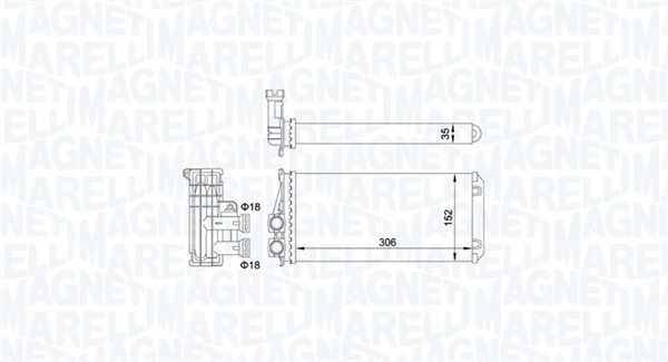 Wymiennik ciepła, ogrzewanie wnętrza MAGNETI MARELLI 350218435000