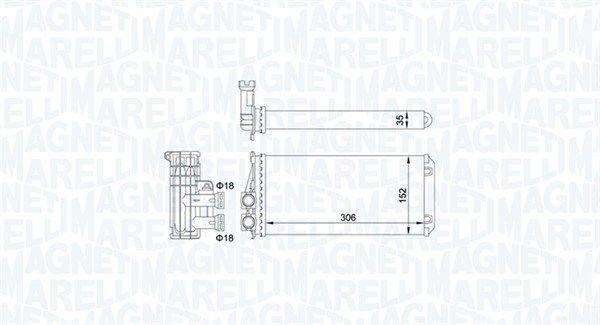 Výmenník tepla vnútorného kúrenia MAGNETI MARELLI 350218435000