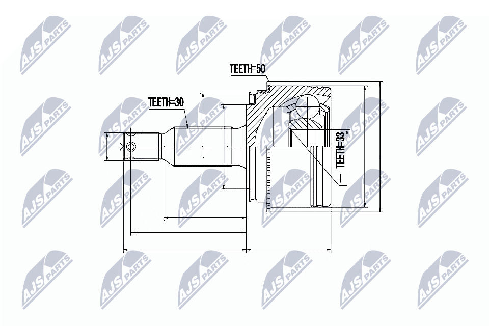 Zestaw przegubu, wał napędowy NTY NPZ-MS-054