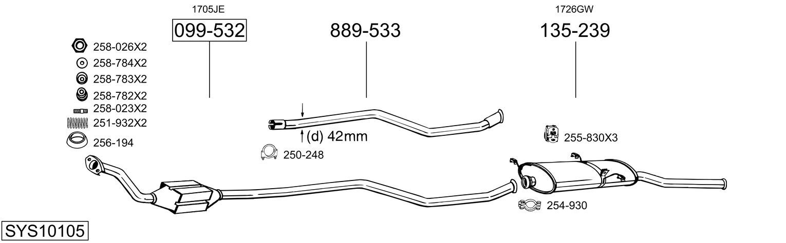 Układ wydechowy BOSAL SYS10105