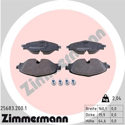 Sada brzdových destiček, kotoučová brzda ZIMMERMANN 25683.200.1