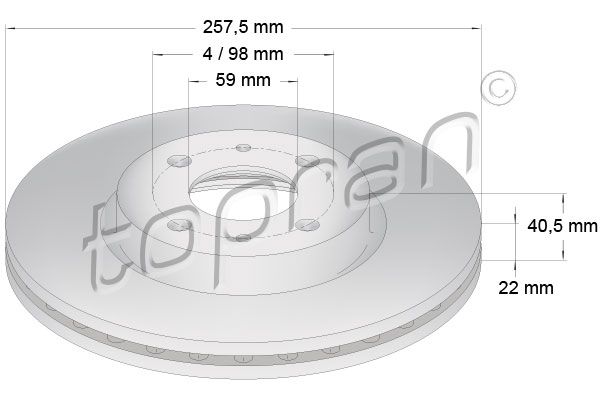 Tarcza hamulcowa TOPRAN 722 598