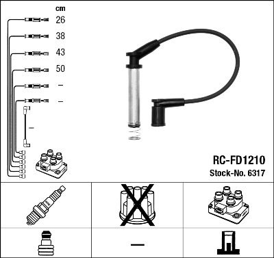 Sada kabelů pro zapalování NGK RC-FD1210
