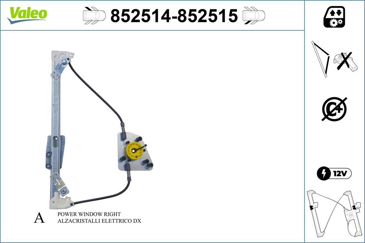 Mecanism actionare geam VALEO 852514