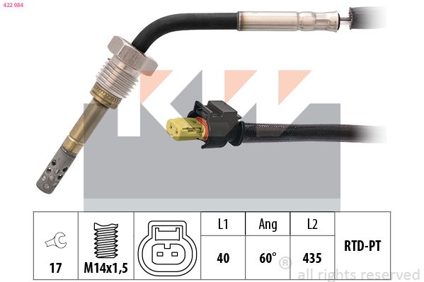 czujnik, temperatura spalin KW 422 084