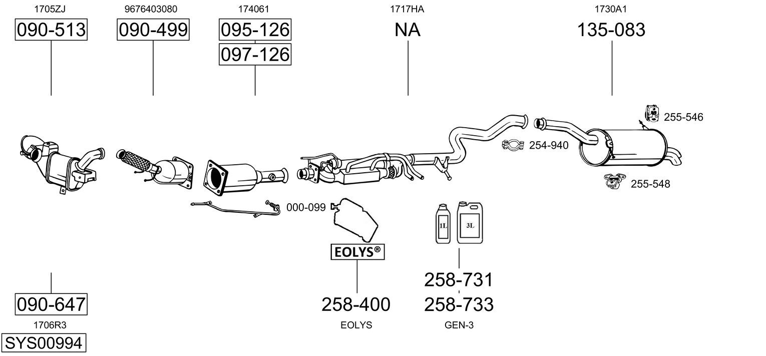 Układ wydechowy BOSAL SYS00994
