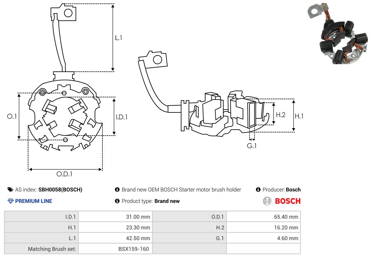 Levně Držák, uhlíkové kartáče AS-PL SBH0058(BOSCH)