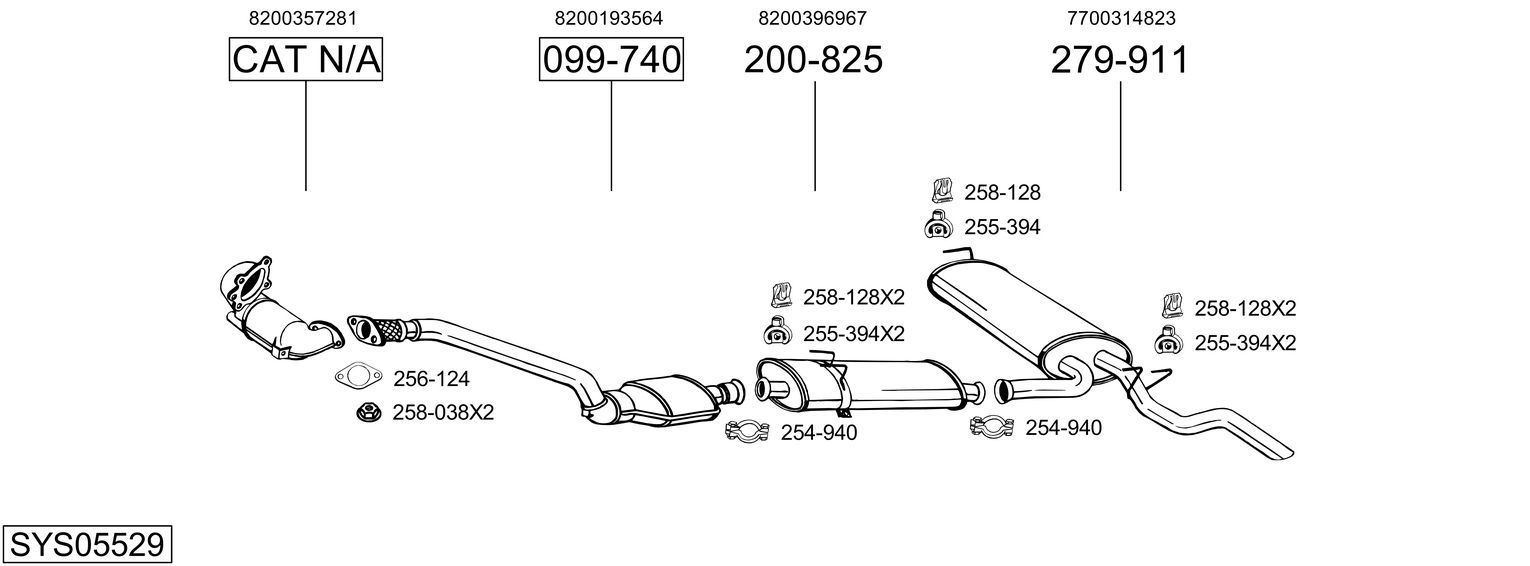 Układ wydechowy BOSAL SYS05529