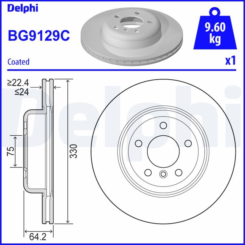 Brzdový kotouč DELPHI BG9129C