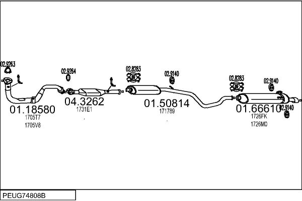 Układ wydechowy MTS PEUG74808B002480