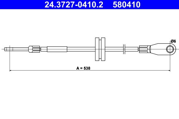 Cablu, frana de parcare ATE 24.3727-0410.2