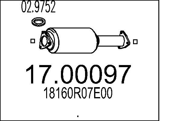 Filtr sadzy / filtr cząstek stałych, układ wydechowy MTS 18160R07E00