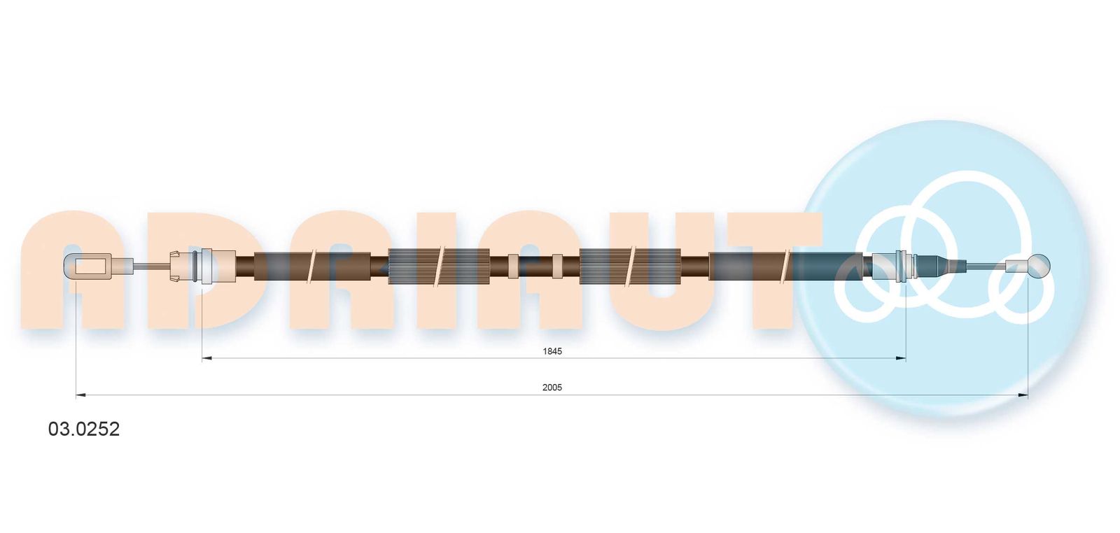 Cablu, frana de parcare ADRIAUTO 03.0252