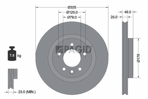 Tarcza hamulcowa PAGID 56078NC