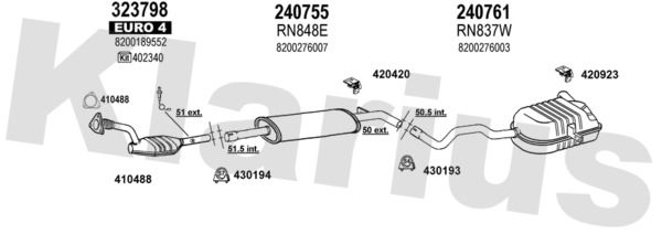 Układ wydechowy KLARIUS 721318E