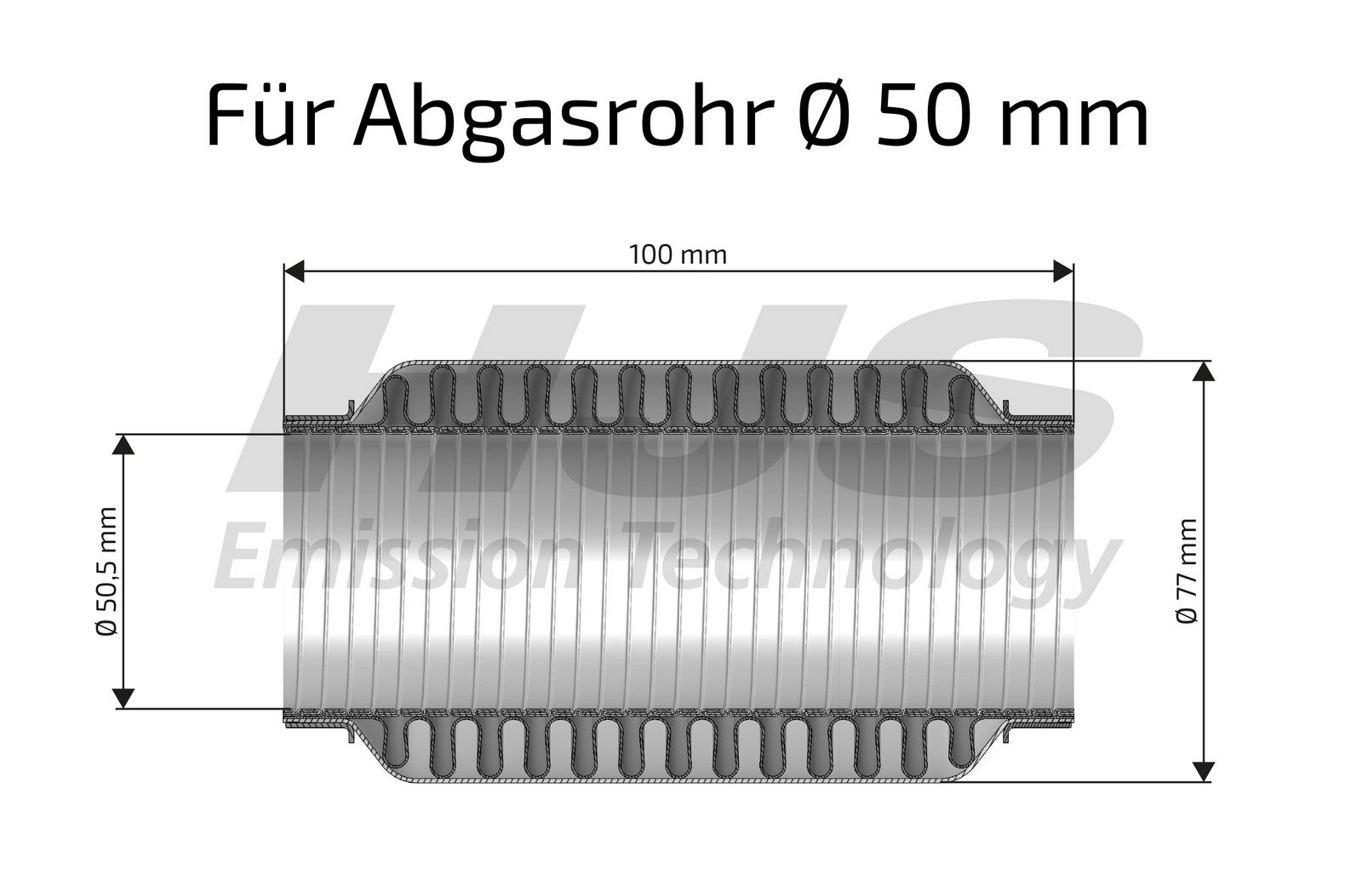 Levně Flexibilní trubka, výfukový systém HJS 83 00 8514