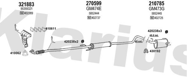 Układ wydechowy KLARIUS 391265E