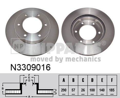 Tarcza hamulcowa NIPPARTS N3309016