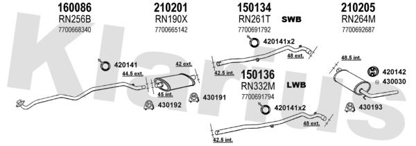 Układ wydechowy KLARIUS 720544E