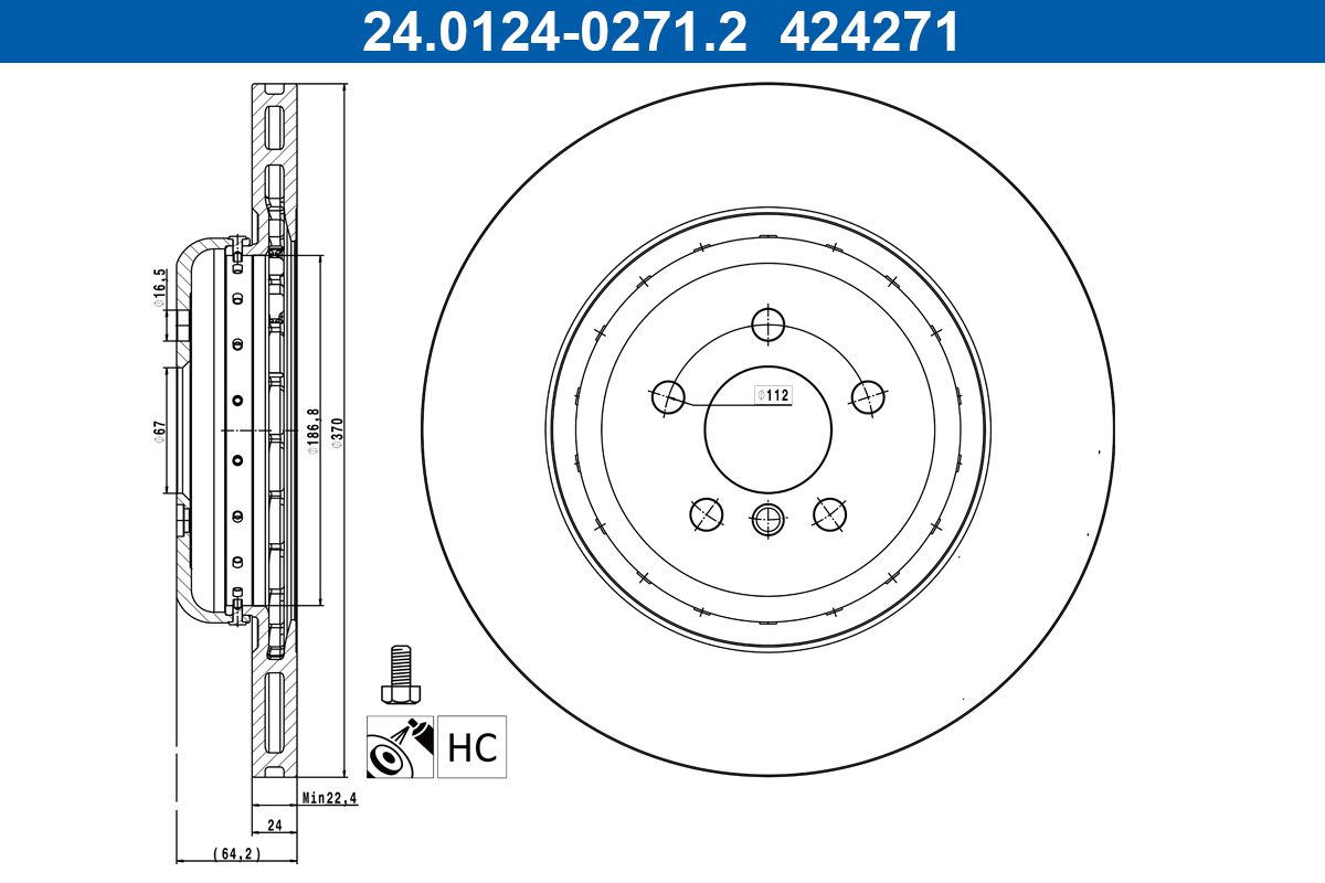 Disc frana ATE 24.0124-0271.2