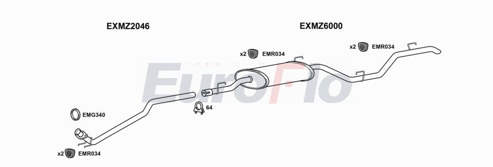 Układ wydechowy EUROFLO MZV2222D6001A00