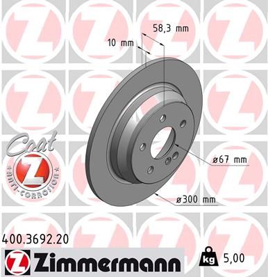 Disc frana ZIMMERMANN 400.3692.20