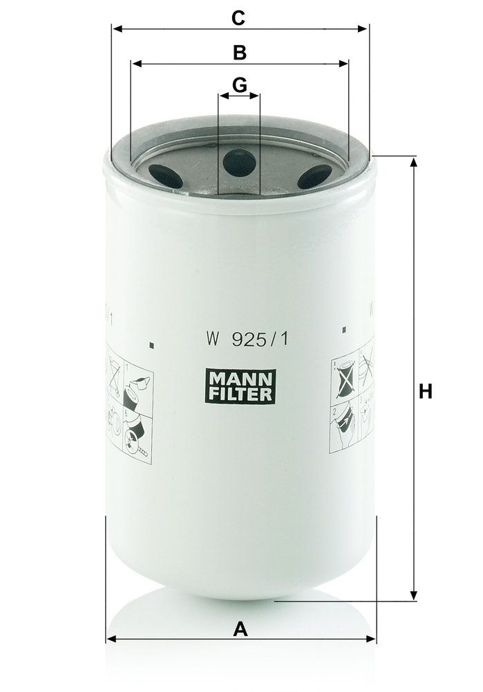 Levně Filtr, pracovní hydraulika MANN-FILTER W 925/1