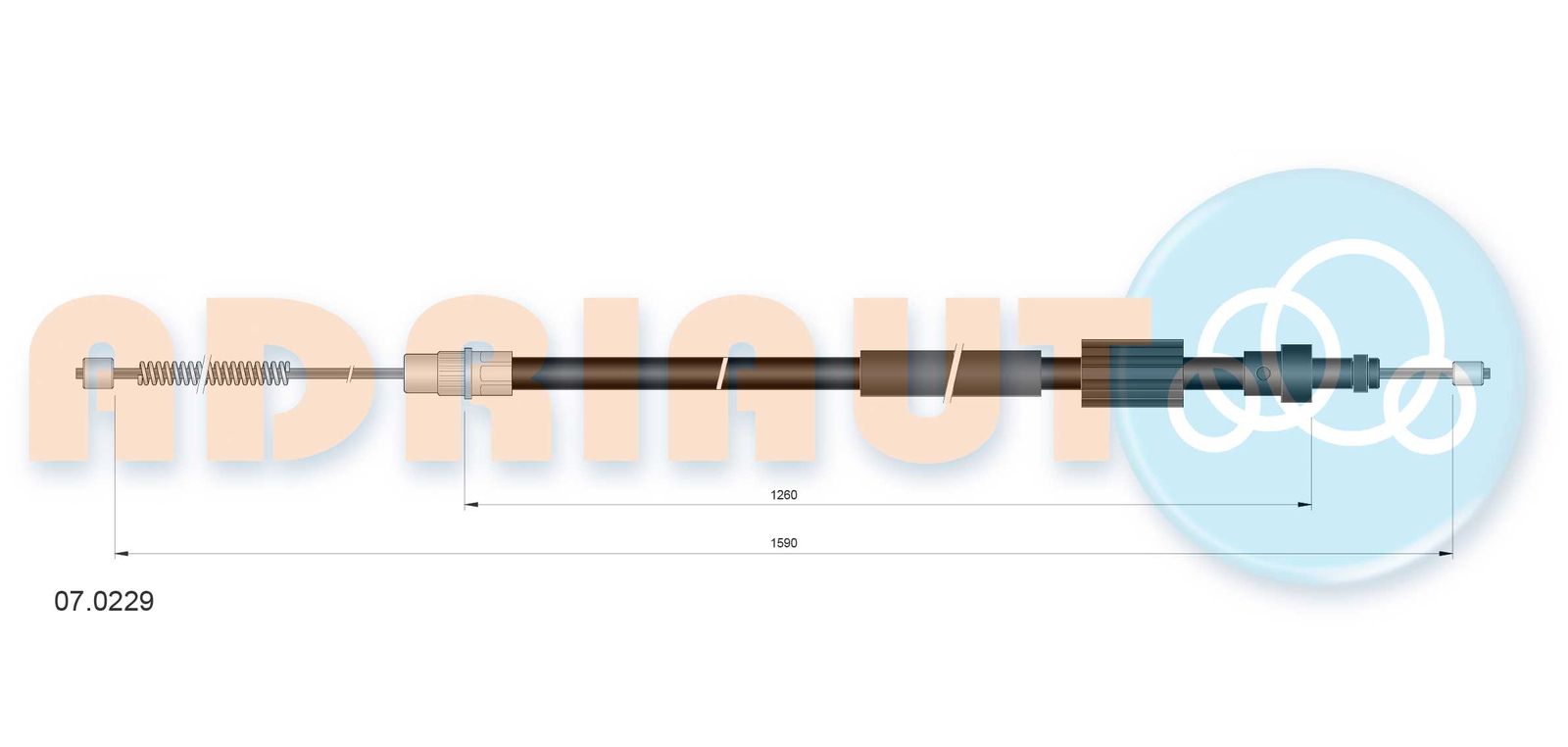 Cablu, frana de parcare ADRIAUTO 07.0229
