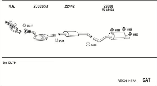 Układ wydechowy WALKER REK011487A