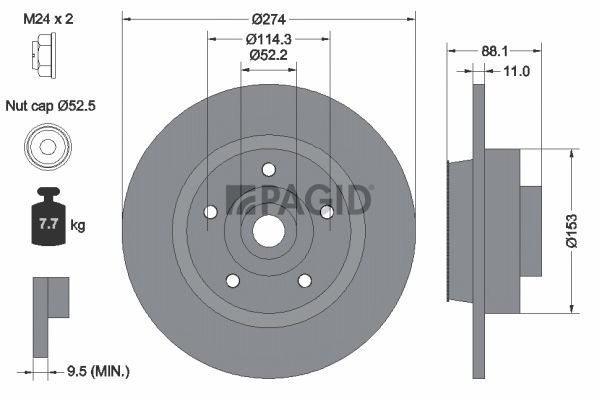 Tarcza hamulcowa PAGID 55326NC