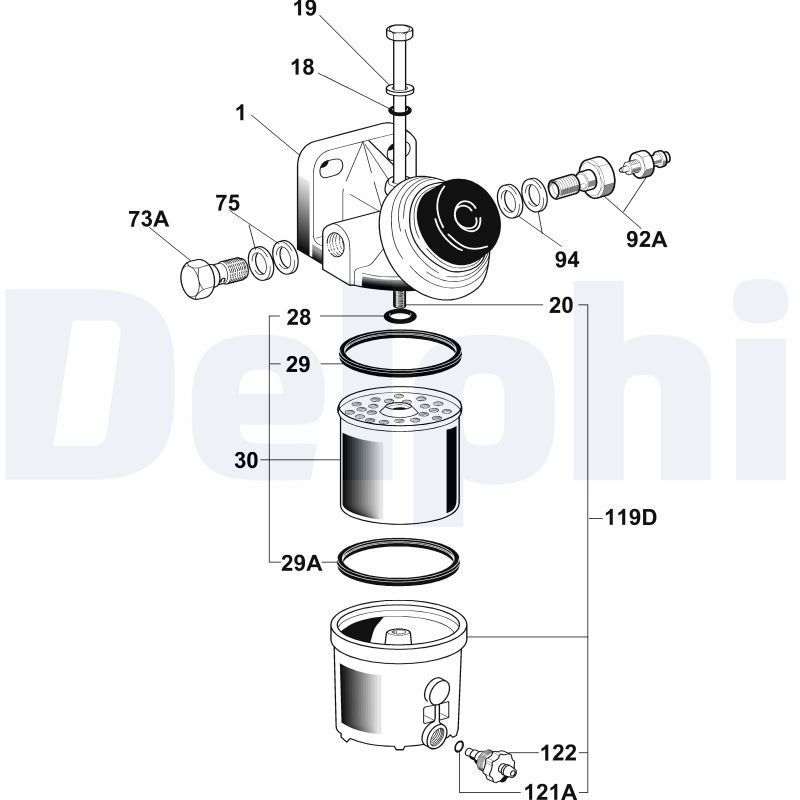 Filtr paliwa DELPHI 6260B640B