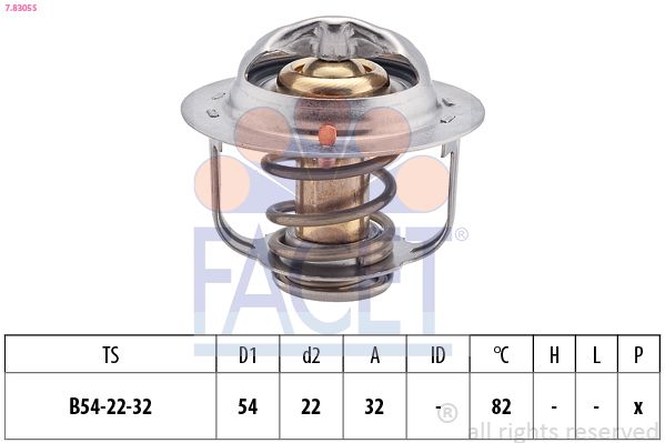 Termostat, środek chłodzący FACET 7.8305S