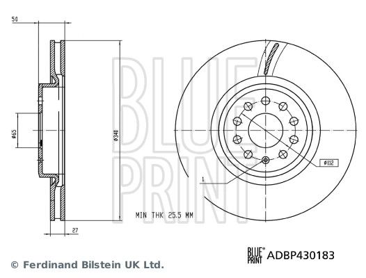 Tarcza hamulcowa BLUE PRINT ADBP430183