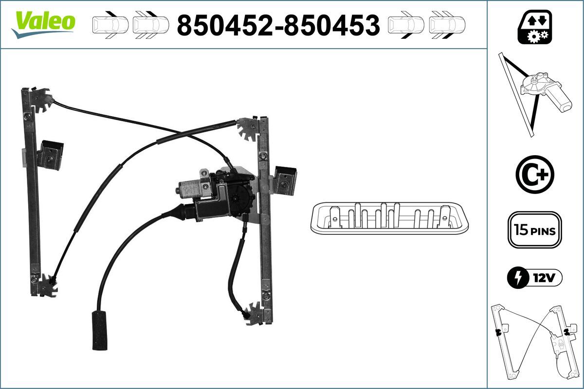 Mecanism actionare geam VALEO 850452