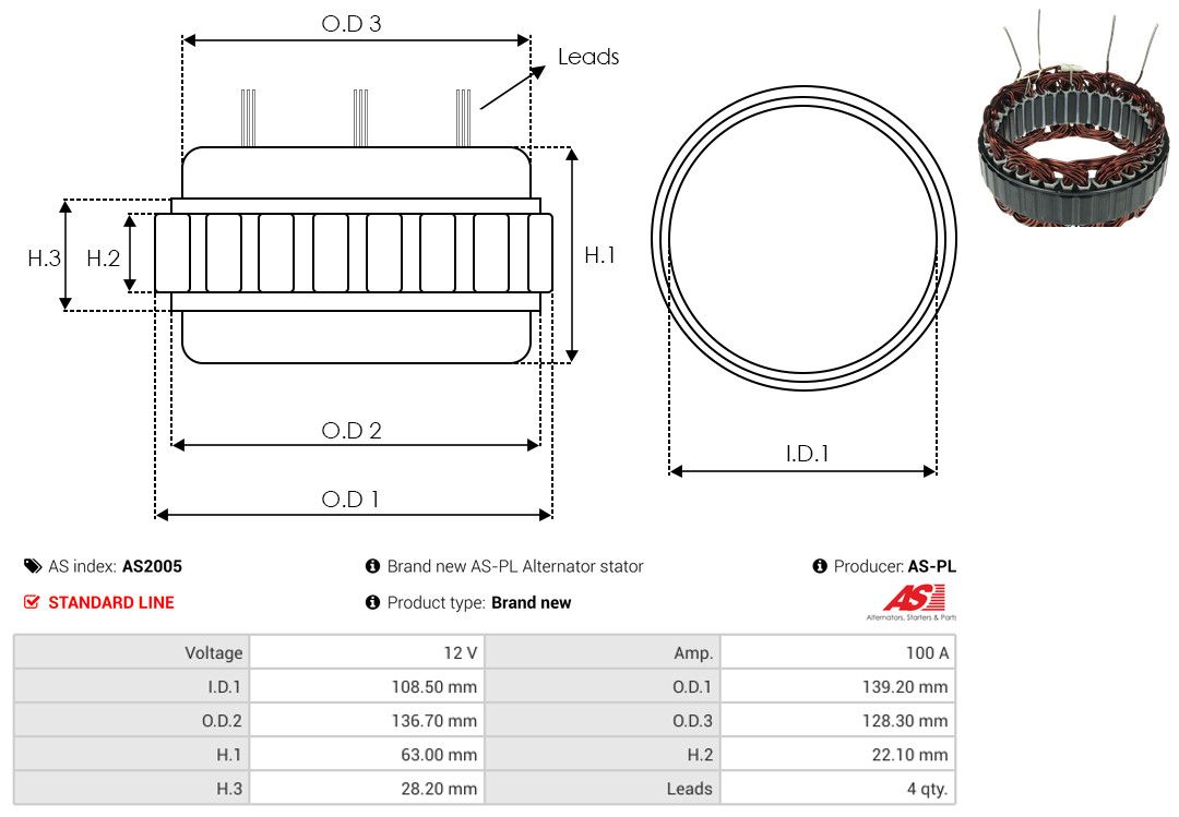 Levně Stator, generátor AS-PL AS2005