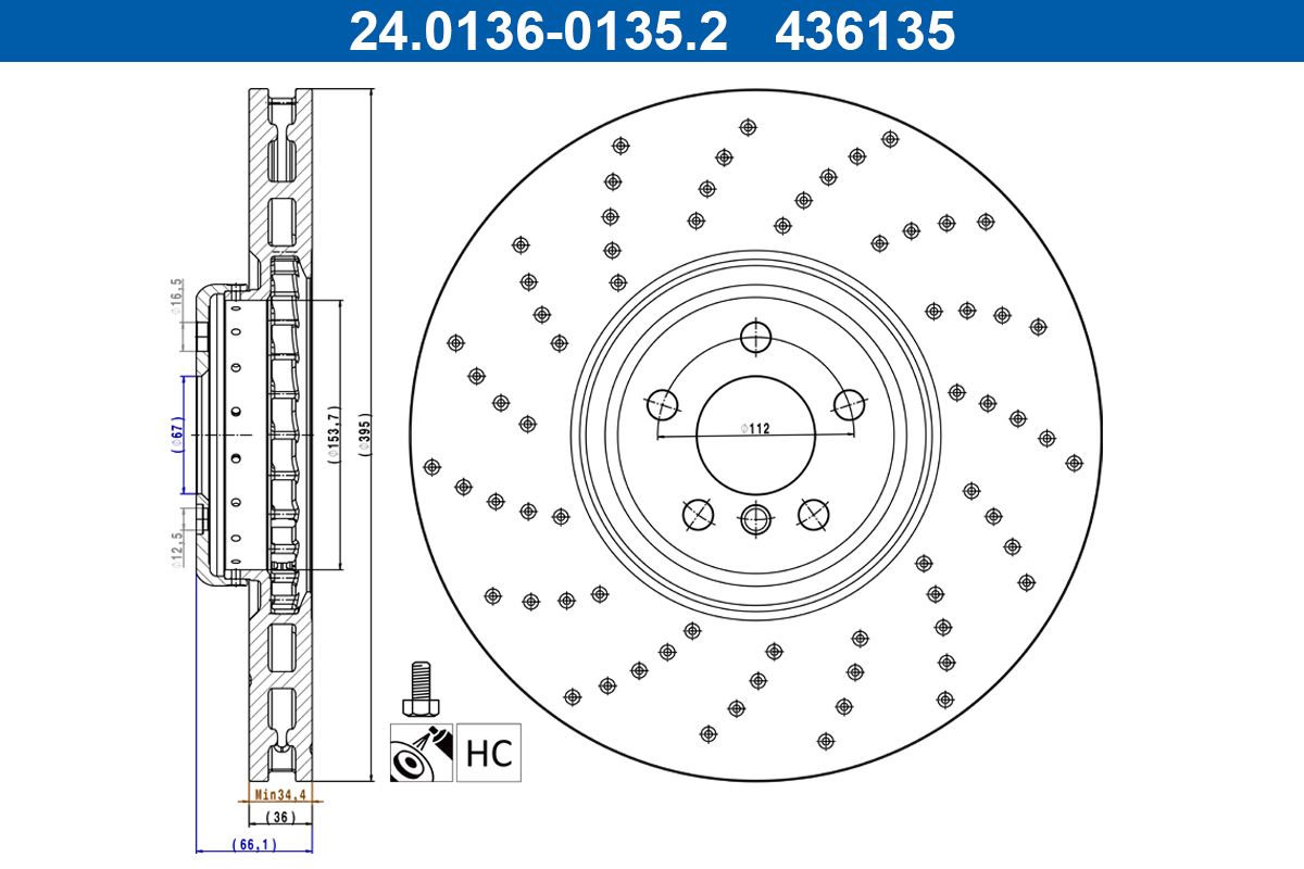 Disc frana ATE 24.0136-0135.2