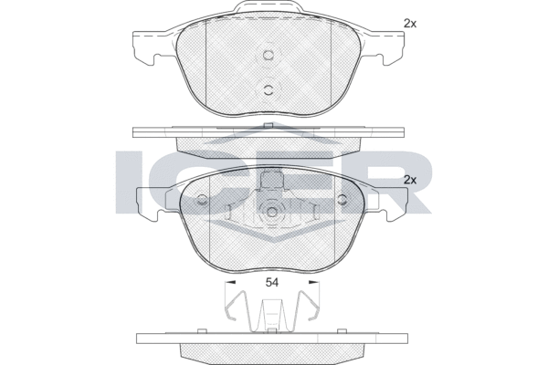 Zestaw klocków hamulcowych, hamulce tarczowe ICER 181617-202