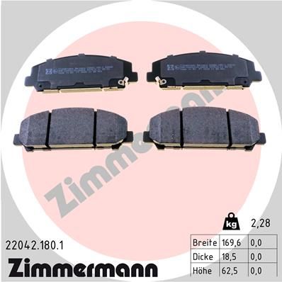 set placute frana,frana disc ZIMMERMANN 22042.180.1